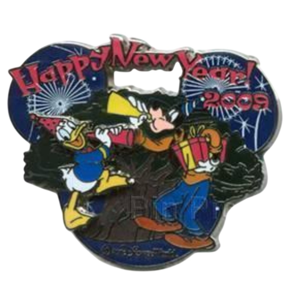 Disney Pin Donald Duck and Goofy‎ Happy New Year 2009 LE 67245 WDW